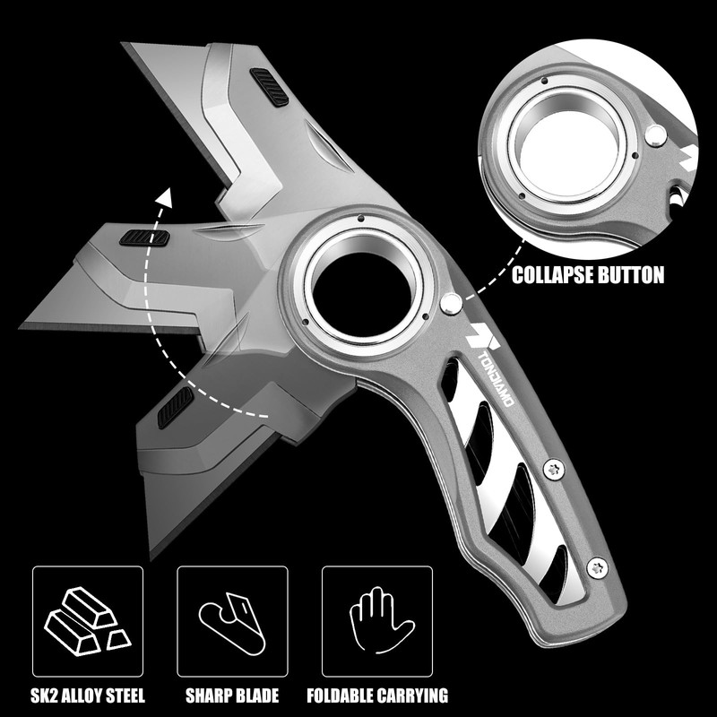 Tondiamo 2 Pcs Folding Pocket Utility Knife Heavy Duty Box
