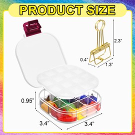 Humyoun Paint Storage Palette Box 16 Wells Airtight with Sealing Lid and Fixing Clips, Portable for Outdoor Use, for Watercolor, Gouache, Acrylic and Oil Painting(Red)