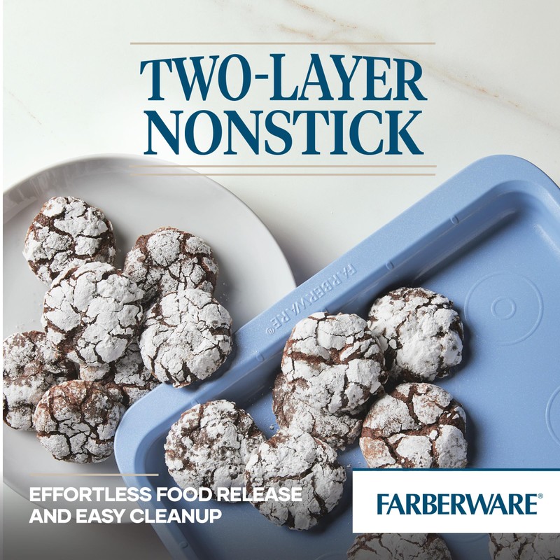 Farberware Easy Solutions Nonstick Bakeware Cookie Pan/Baking Sheet with Drop