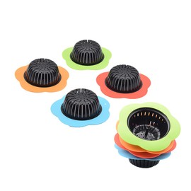Tmflove Kitchen Sink Strainer 4 Pack, Pouring strainers，Drain FilterLarge Wide Rim 4.5" Diameter (4.5" Diameter, 4 Color)
