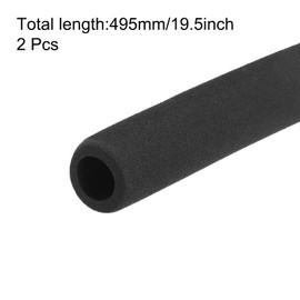 sourcing map Pipe Insulation Tube Foam Tubing for Handle Grip Support 18mm ID 30mm OD 495mm Length Heat Preservation Black 2pcs