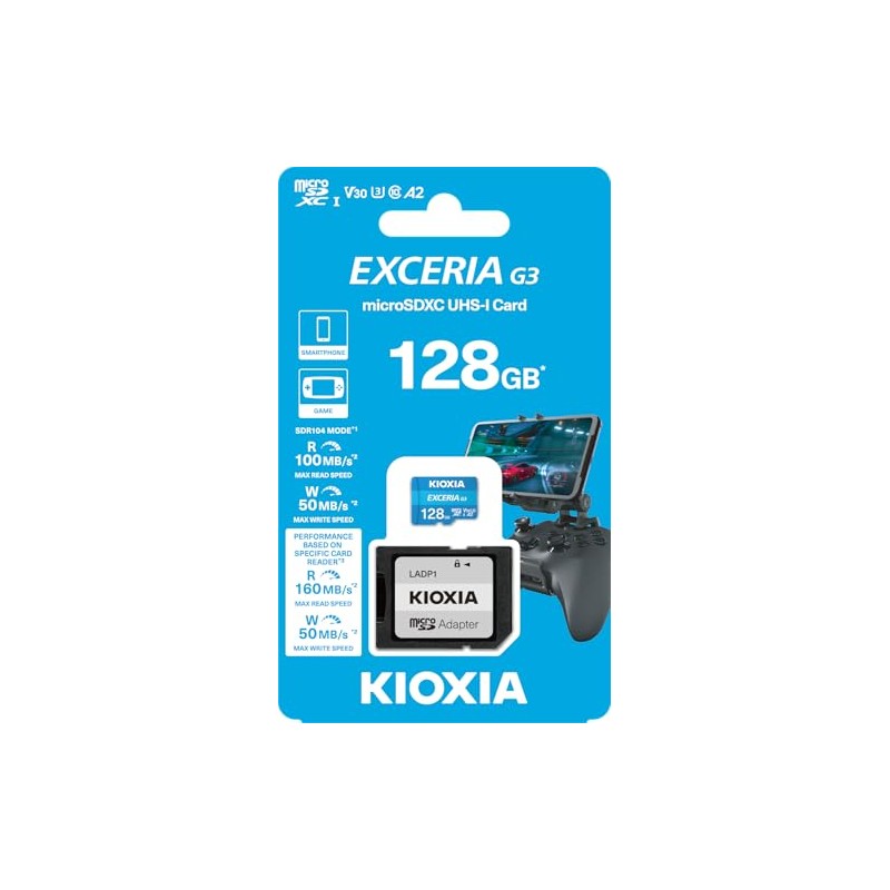 KIOXIA MicroSDXC 128GB EXCERIA G3 UHS-I U3 V30 4K UltraHD
