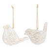 Raz Imports 4" White Washed Resin Birds - Pack of