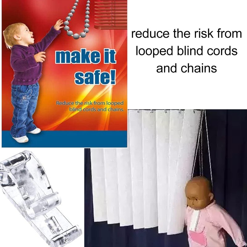 8 Sets Child Safety P-Clips, Blind Safety Clips for Cord,