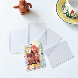 LUNA PARK 200 Fundas de Plástico Duro para Tarjetas de Béisbol 3" x 4", 7,6 X 10 cm, Portatarjetas Premium para Intercambiar Tarjetas de Béisbol y Fútbol, 100 PVC Fundas Duras + 100 Fundas Blandas