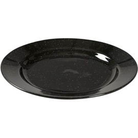 Abena Gastro Reusable Plastic Dinner Plates| 18cm | Pack of 12 Dinner Plates | Granite Black Plates | Hard Plastic Plates | Dishwasher Safe Black Dinner Plates | Unbreakable Dinner Plates