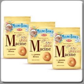 Mulino Bianco: "Macine" Shortbread cookies Cream - 12.3 Oz (350g) Pack of 3 [ Italian Import ] …