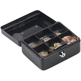 Xcase Steel Cash Box 6 Compartment Coin Tray Lock 2 Keys