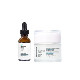 Seasons love your skin rutina facial Hidratación Avanzada Matificante suero facial + gel matificante