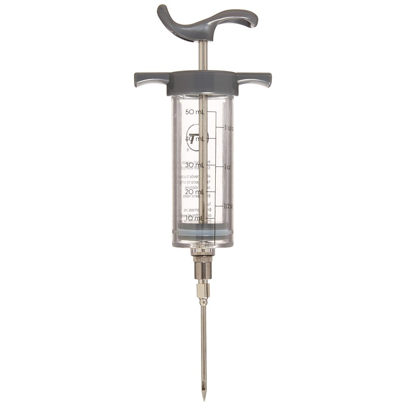 Outset Q120 Marinade Injector with Removable Needle, Stainless Steel and