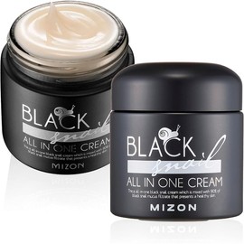 MIZON Crema Hidratante Facial Black Snail All In One 75 ml – Con 90% baba de caracol negra – Skin care coreano para textura uniforme y luminosidad para todo tipo de piel