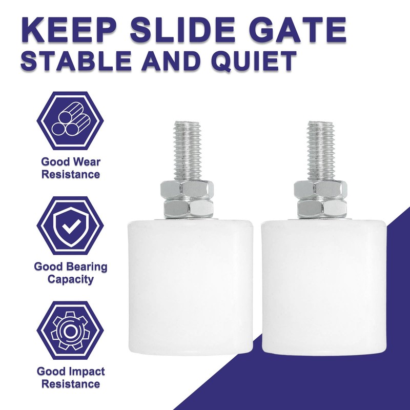 sourcing map 2Pcs Slide Gate Guide Roller, 1.7" Nylon Rollers