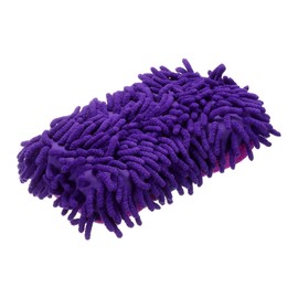 HARFINGTON Car Wash Sponge 8.7" x 4.3" Chenille Microfiber Mitt Scratch-Free Absorbent Scour Scrubber Cleaning Sponge for Washing Detailing on Cars, Trucks, SUV, Boats, RVs, Purple