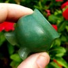 Green Aventurine polished cut base carved cauldron Natural Metaphysical Chakra