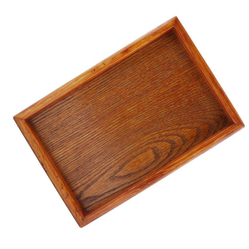 Rectangular Wooden Tea Container Serving Table Plate Snack Food Storage