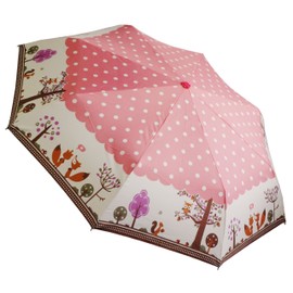 Auto Open & Close Folding Umbrella Cute Durable 8 Ribs/55 cm Lightweight Type Carpe Diem Forest Animal