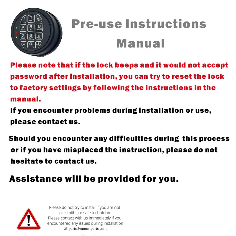High Security Electronic Safe Lock Replacement Keypad with Solenoid Lock