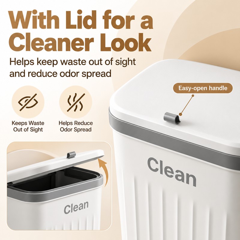 12L Hanging Kitchen Trash Can for Cabinet Doors – Space-Saving