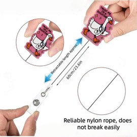 Funny and Cute Badge Reel Retractable Acrylic Alligator Badge Clip Cute Badge Reel Holder Nurse Doctor Name Tag Badge Clip for Nurse Doctor Office Worker ID Card Decor (Ducktor)