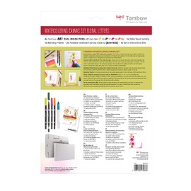 Tombow CANVAS-SET2 Watercoloring Canvas Set Floral Letters