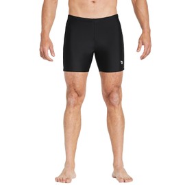 baleaf Men's Athletic Quick Dry Compression Square Leg Jammers Swim Brief Swimsuit Black Black Size XXL