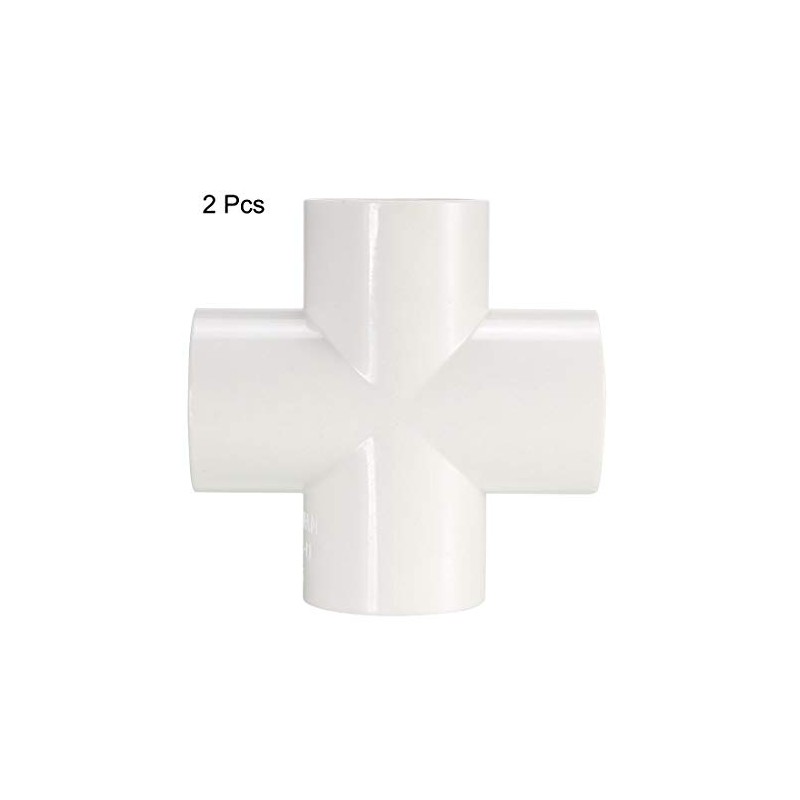 sourcing map PVC Pipe Fitting 4 Way Cross Schedule 40
