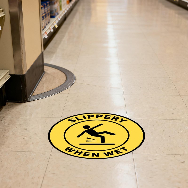 Anobell 5 Pack Slippery When Wet Stickers 18 Inch Self-Adhesive