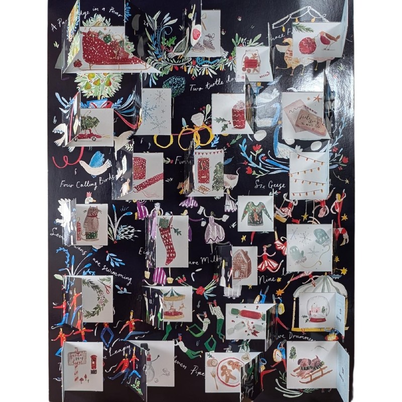 Traditional Advent Calendar 12 Days Of Christmas Xmas Advent Calendar