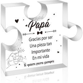 Spanish Dad Birthday Gifts - Regalos para Papa Puzzle  Plaque for Office Desk Decor Keepsake Paperweights Gifts for Dad in Spanish Christmas Father's Day Gifts for Dad from Daughter Son - Color: Dad