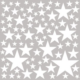 PREMYO Set of 86 Star Wall Stickers Kids - Nursery Decor Easy to Apply - Decals for Bedrooms for Girls Boys White