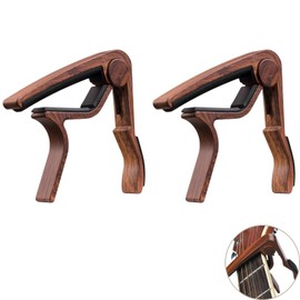 SLEEKSTATION Guitar Capotast, Woodgrain Style, For Electric Guitars, Ukulele, Acoustic Guitar, One-Touch Type