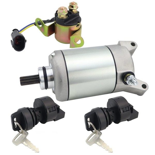 STABSOLI Starter Motor & Solenoid Relay & Ignition Switch for