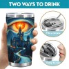 20oz Insulated Mug, Stainless Steel, Double Silver Side, Stampedcapacity: 20