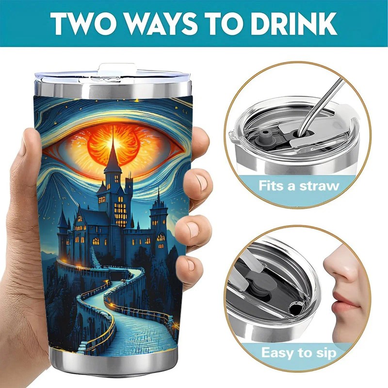 20oz Insulated Mug, Stainless Steel, Double Silver Side, Stampedcapacity: 20