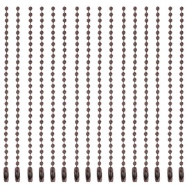 MECCANIXITY Ball Bead Chain Beaded Necklace Chains 5 Inch Adjustable Metal Ball Chains 2.4mm/0.1inch Keychain for Jewelry Making,DIY Craft Projects,Pack of 50(Light Brown)