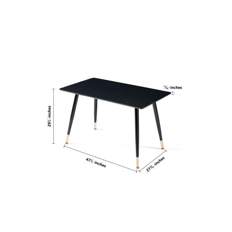 Black Modern Kitchen Dining MDF Table for Smart Home