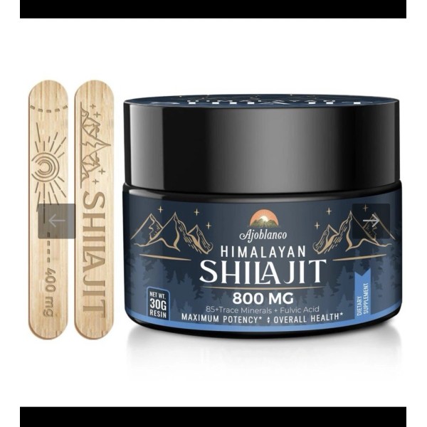Ajoblanco 800 Mg Himalayan Shilajit 30g Resin, Shilajit Pure Organic