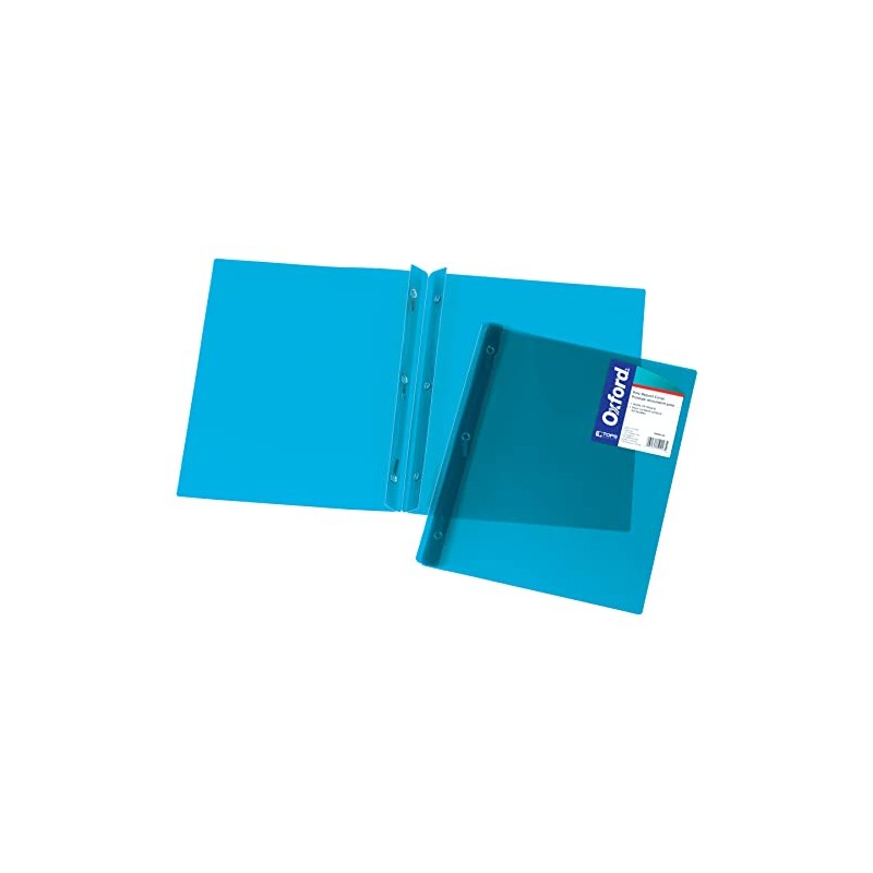 Oxford Duotang Plastic Report Cover, Letter Size, Translucent Blue, 50-Sheet