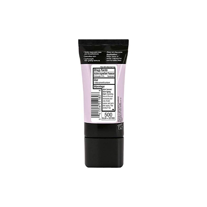 Maybelline Facestudio Master Prime Primer Makeup, Blur+ Defend, 1 fl.