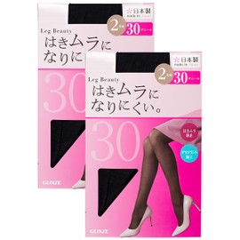 Gunze WG230 Women's Tights, 30 Denier, Set of 2 Pairs, Black