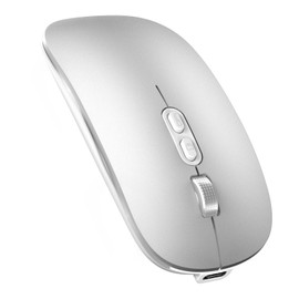 Wireless Mouse, Slim Silent Mouse 2.4G Portable Mobile Optical Office Mouse with USB & Type-c Receiver, 3 Adjustable DPI Levels for Notebook, PC, Laptop, Computer, MacBook (MattSilver)