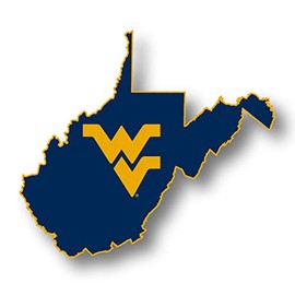 West Virginia Mountaineers 4 Inch State Shape Vinyl Decal Sticker