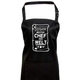 Shirtinstyle Chef's Apron with German Text "Bester Chef der Welt", 72 x 86 cm