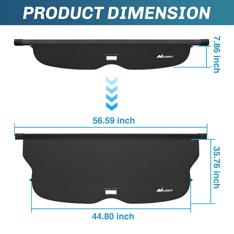 Nilight Trunk Cargo Cover for Jeep Grand Cherokee Accessories 2011-2021,