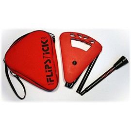 Sitzstock faltbar mit Umhängetasche rot Stock schwarz Sitzfläche rot für Körpergrößen von 170 bis 180 cm