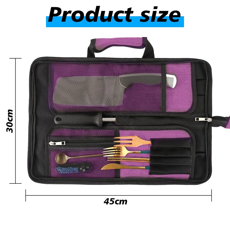 Qchengsan Chef’s Knife Roll Bag, Heavy Duty Oxford Chef Knife