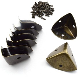 SDTC Tech 8-Pack Zinc Alloy Triangle Corner Protectors 1.2" (30mm) Metal Decorative Edge Guard Safety Cover for Table Suitcase Cabinet Trunk Toolbox