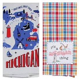 2 Piece Home State of Michigan Cotton Kitchen Dish Towel Bundle