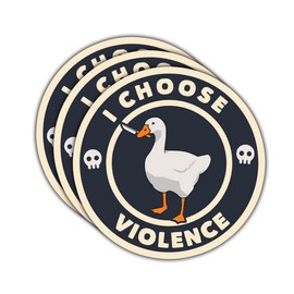(3PCS) I Choose Violence Duck Sticker – Funny Meme Vinyl Decal with Knife, Dark Humor, Waterproof – for Laptop, Phone, Water Bottle, Car, Tumbler, Helmet, Bumper and More - 3 Inch
