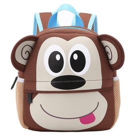 BAIGIO Children's Backpack Waterproof Nursery Bag Toddler Kids School Bag with Animal Design (Monkey, S)